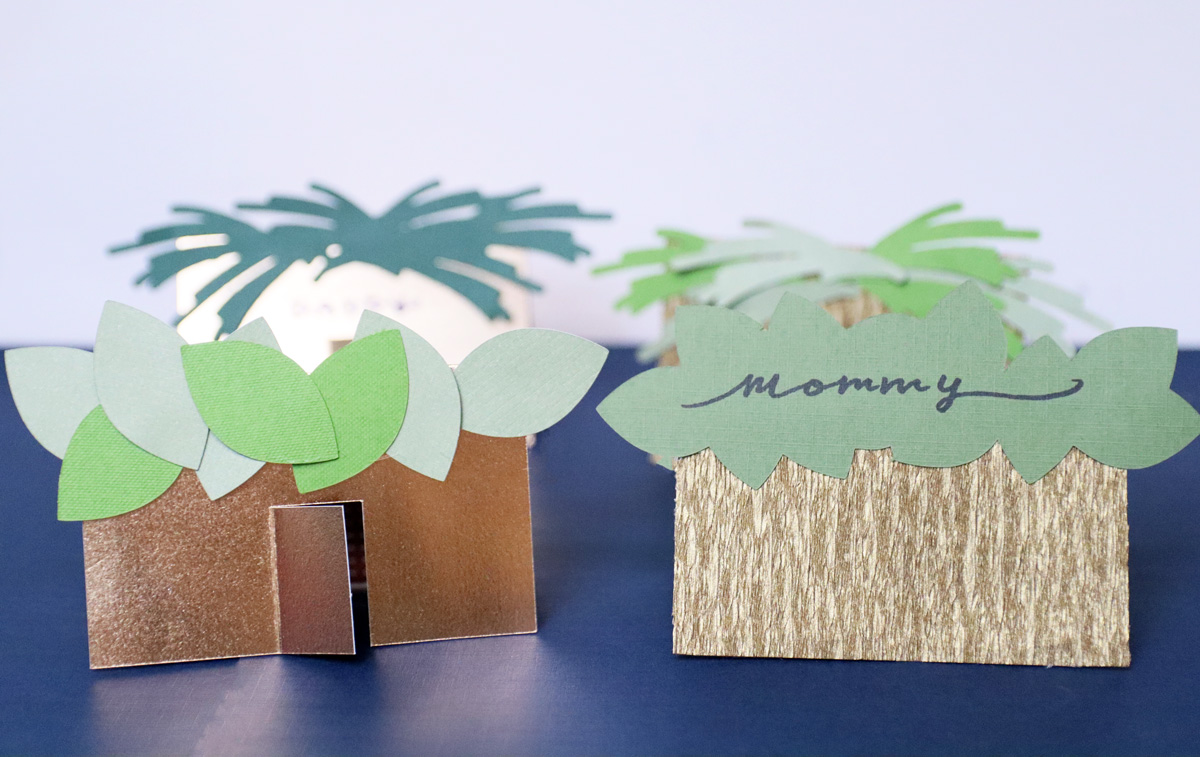 various ways to arrange the cricut version printable Sukkah name cards