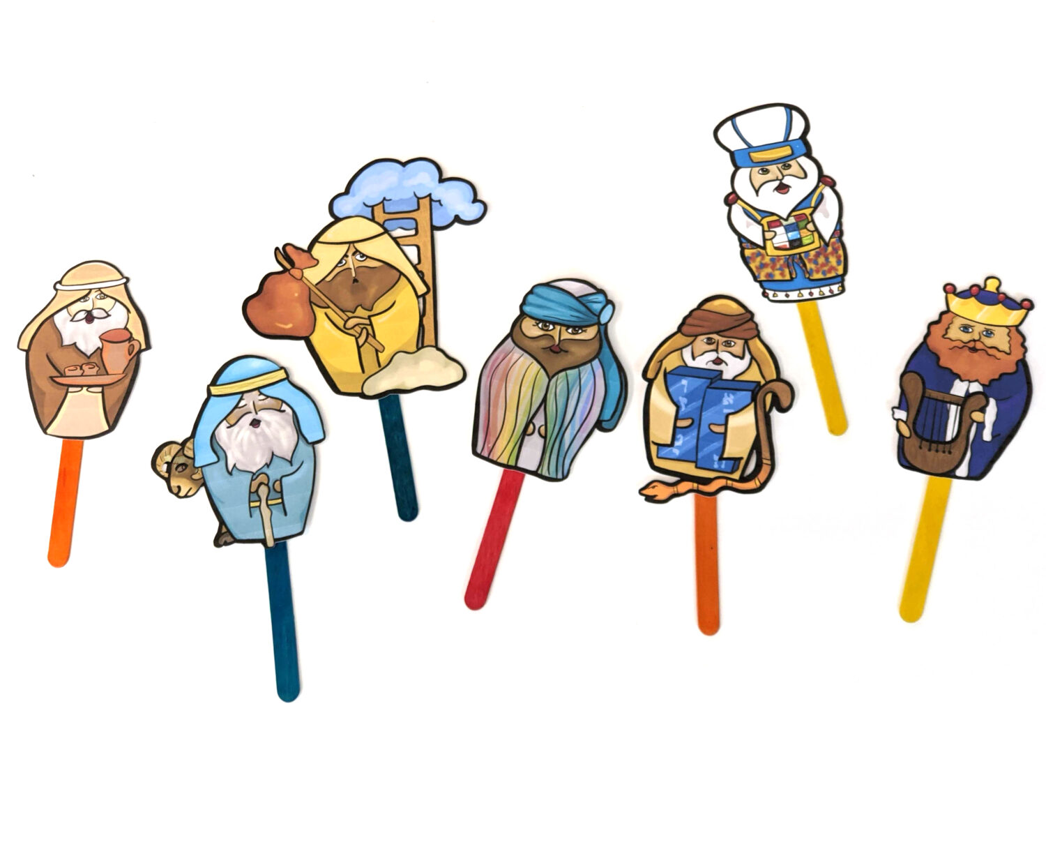 Printable Ushpizin Puppets - Sukkot Craft for Kids - Jewish Moms &amp; Crafters