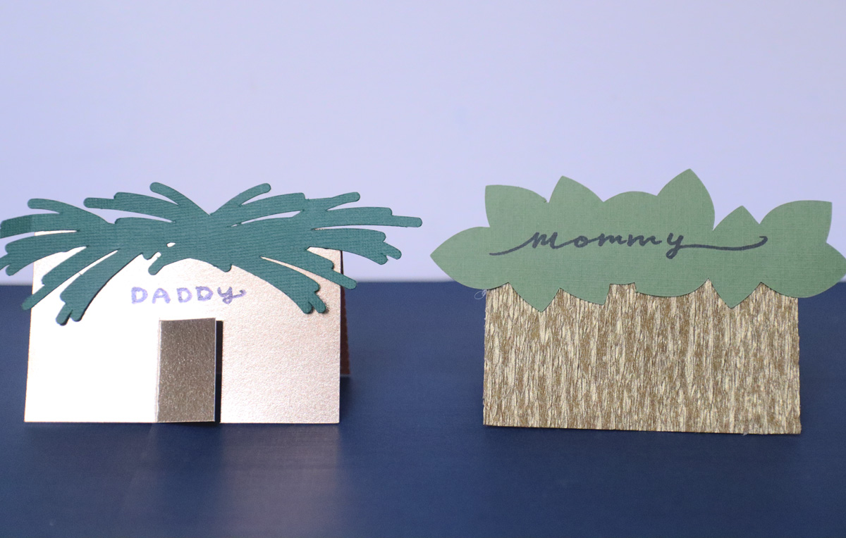 Sukkah name cards svg and pdf in metallic and with functional door 