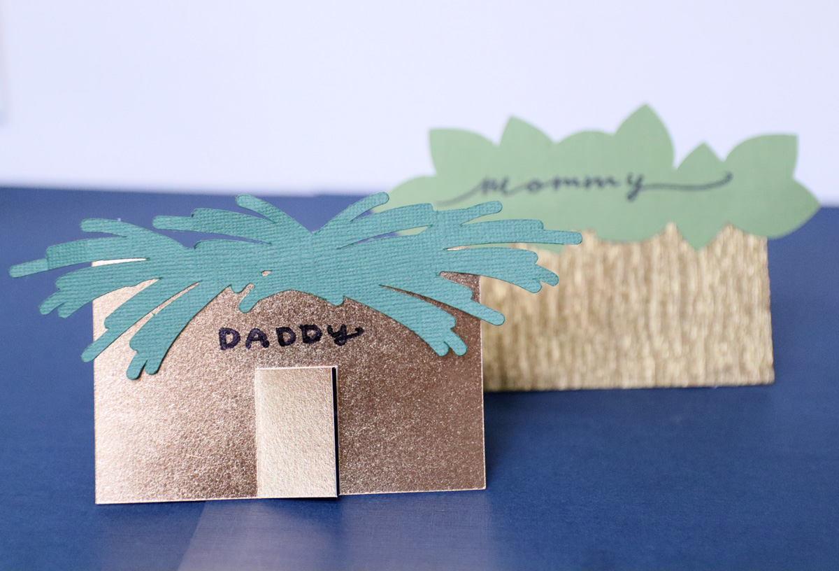 metallic Sukkah name cards svg mommy and daddy 