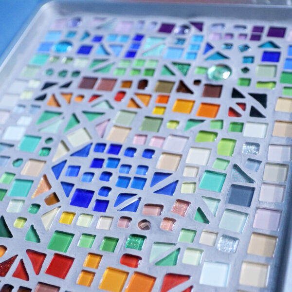 Mosaic menorah tray