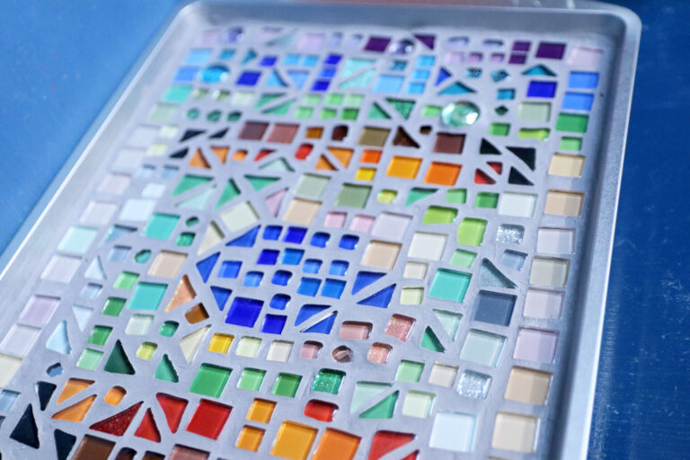 Mosaic menorah tray