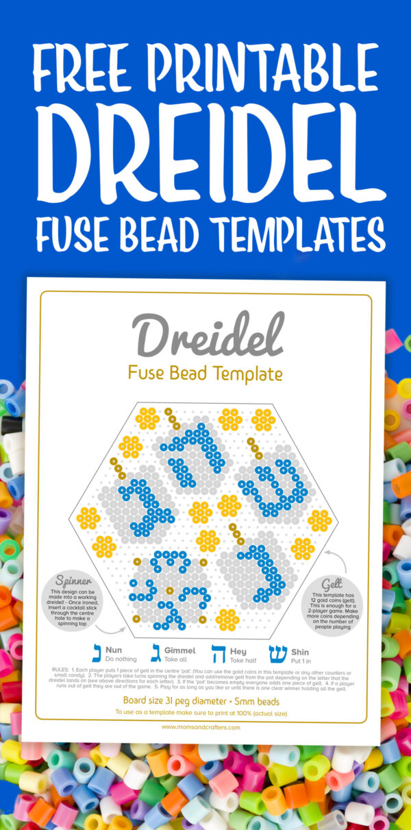 Fuse Bead Dreidel Templates (Free Printable) - Jewish Moms &amp; Crafters