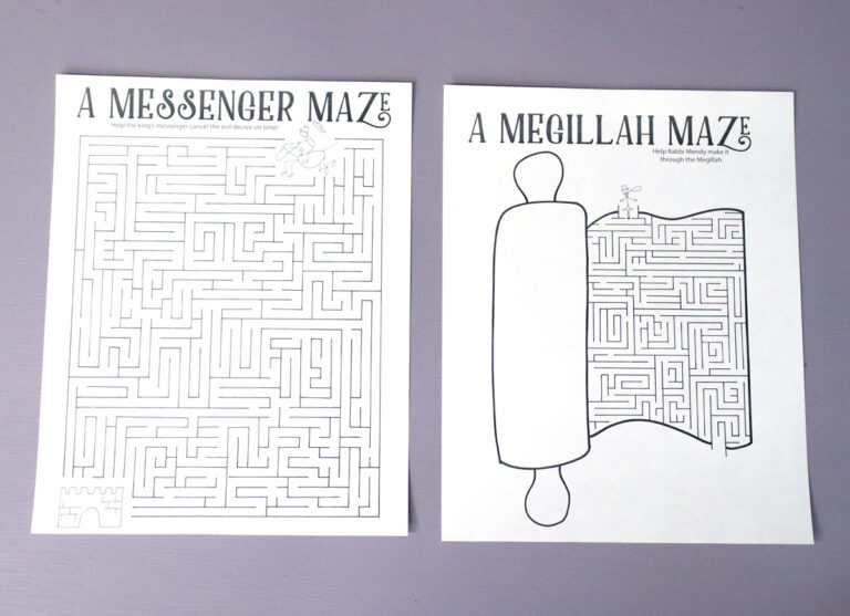 Purim Mazes – Free Printable Sample