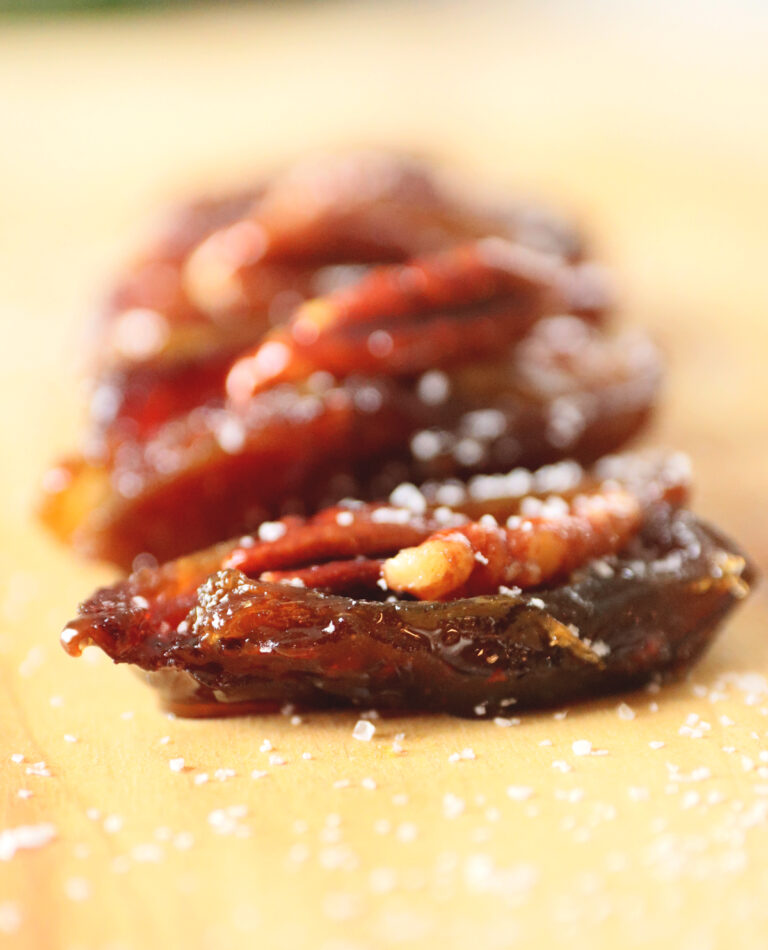 Honey Fried Nut Stuffed Dates with Pecans