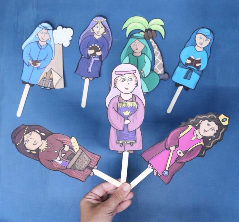 Neviot Puppets – The 7 Prophetesses Craft for Kids
